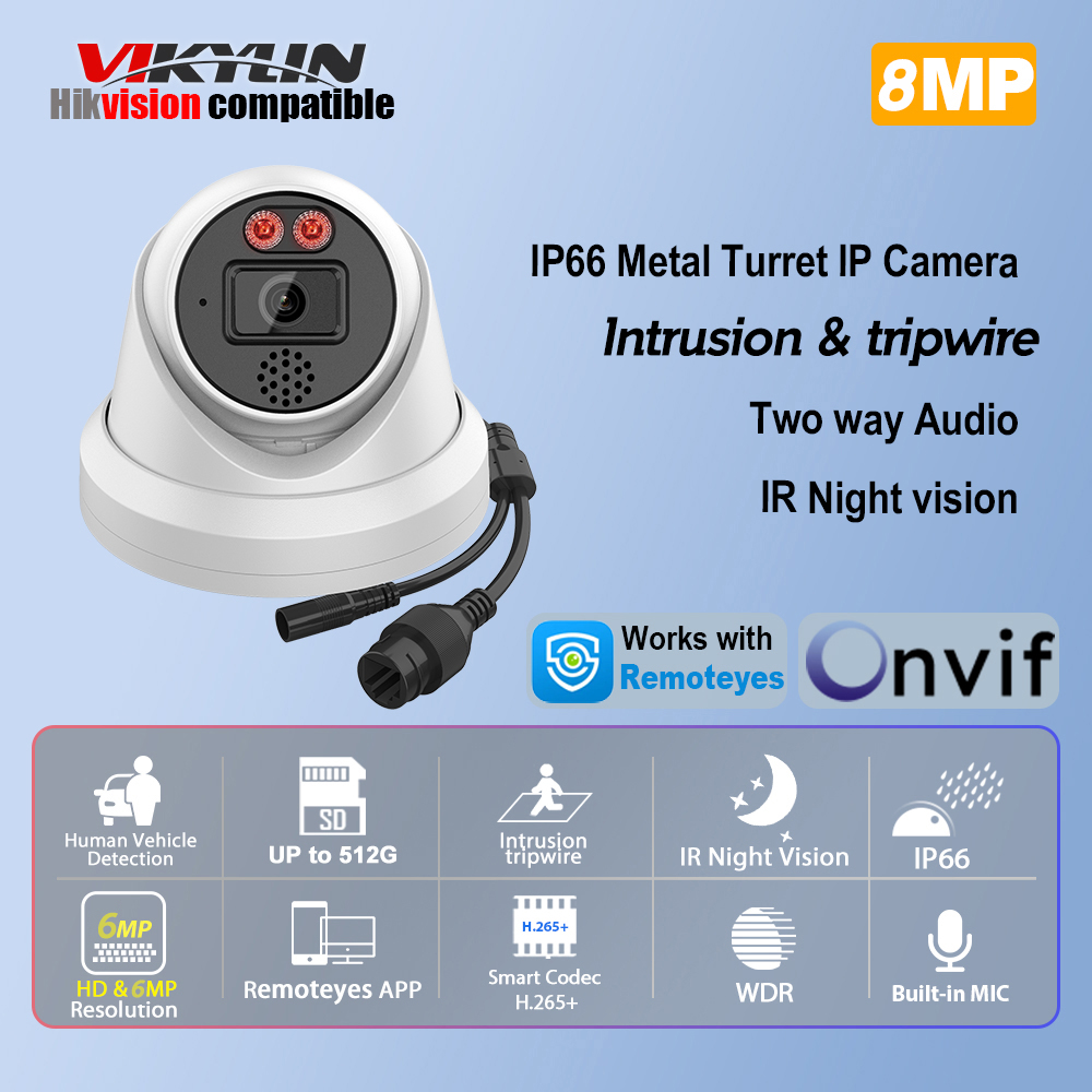 Home Improvement Videos - Vikylin 8MP IRナイトビジョンIPカメラ 人間・車両検知 双方向通話対応 屋外セキュリティビデオ監視
