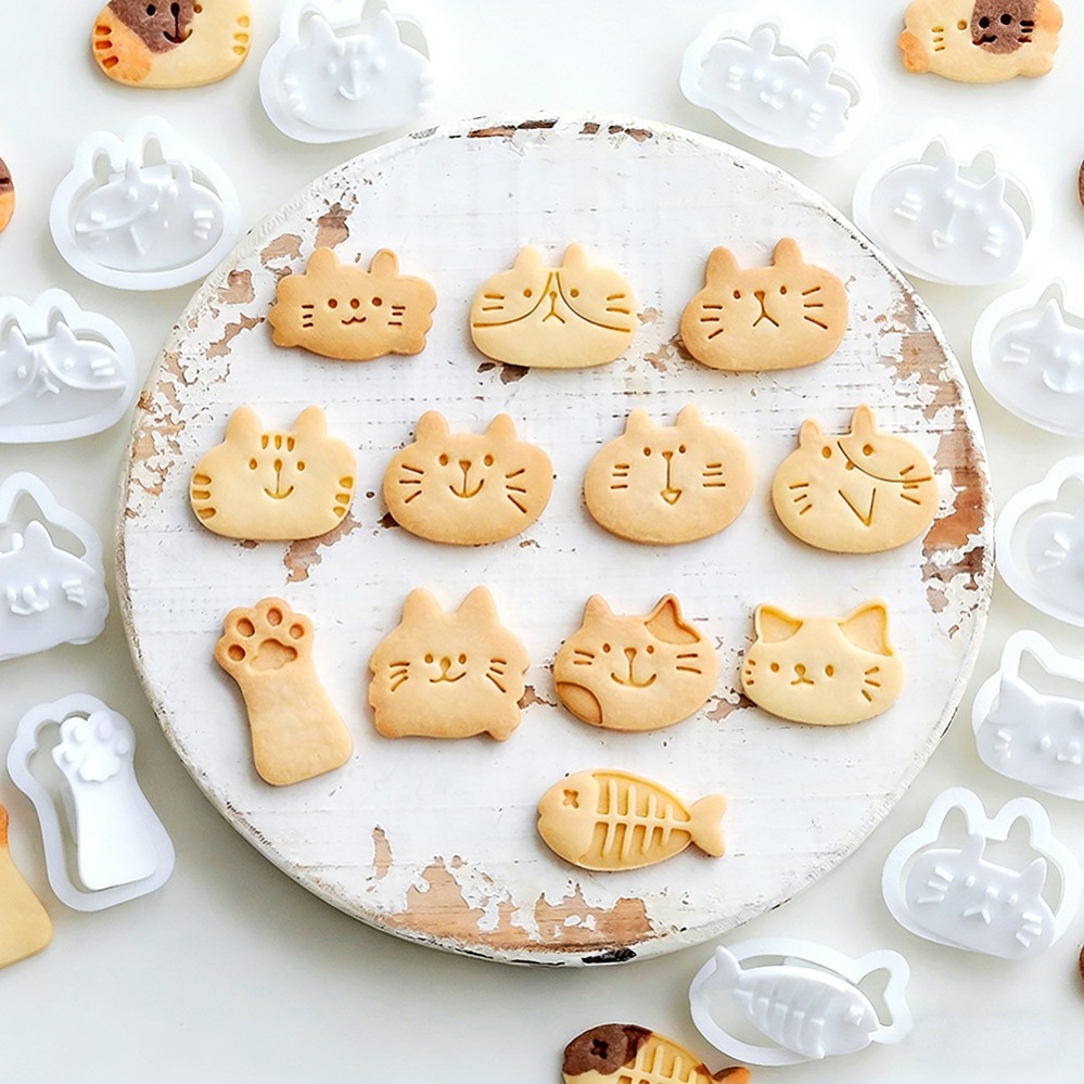 Home Improvement Diy - かわいい子猫DIYスタンプクッキーカッター焼き型ベーキングアクセサリーキッチンベーキング用