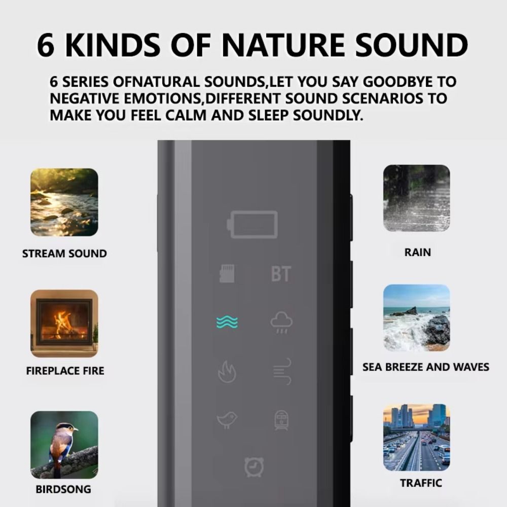 Home Improvement Noise - 睡眠補助ホワイトノイズBluetoothスピーカー、タイマー機能付き、睡眠改善、ワイヤレスステレオスリープサウンドボックス、LEDディスプレイ、ポータブル