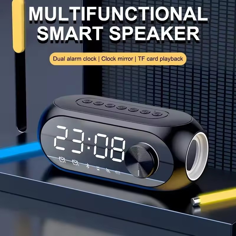 Home Improvement Videos - ワイヤレス Bluetooth スピーカー目覚まし時計ポータブルラジオ FM サブウーファーサウンドボックス音楽ミニランプウーファー Caixa