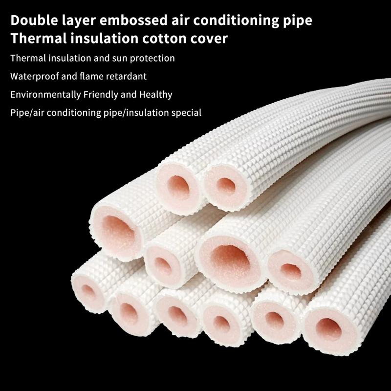 Pipe Insulation Foam - 1メートルパイプ断熱フォームチューブ、エアコンパイプ継手、ミニスプリット銅管セット用保温フォームチューブ