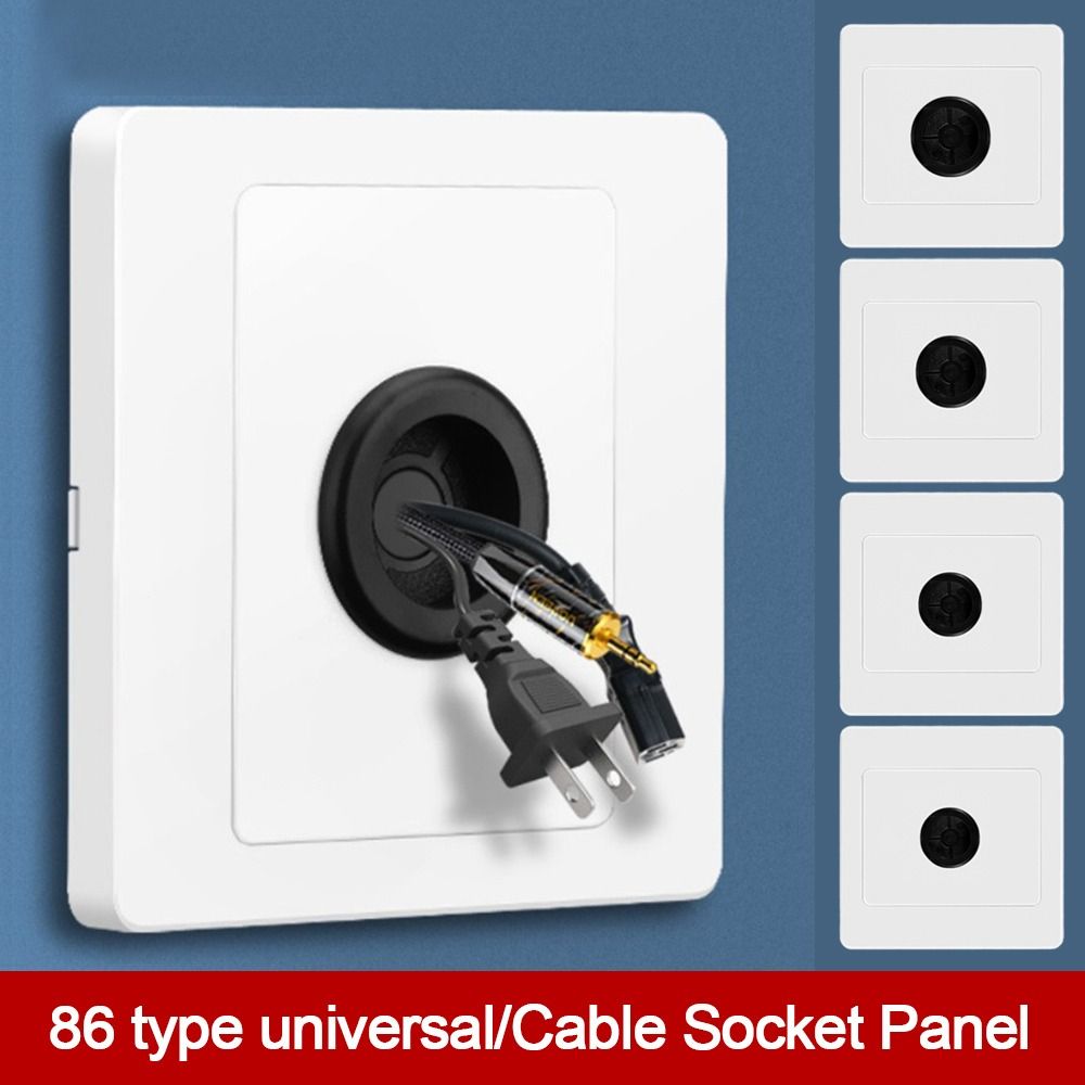 Home Improvement Outlet - ゴムパッド付き壁面ブランクパネル、コンセント穴付き86型ケーブルソケットパネル、ケーブルオーガナイザー、オフィス収納
