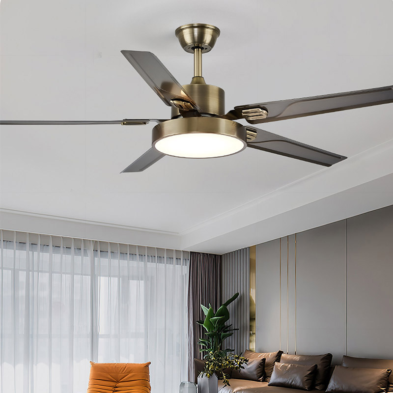 Ceiling Fan Mount - レトロなシーリングファンライト、高出力の風量、ヴィンテージ風埋め込み型LEDランプ、リビングルームやダイニングルーム用のリモコン付き