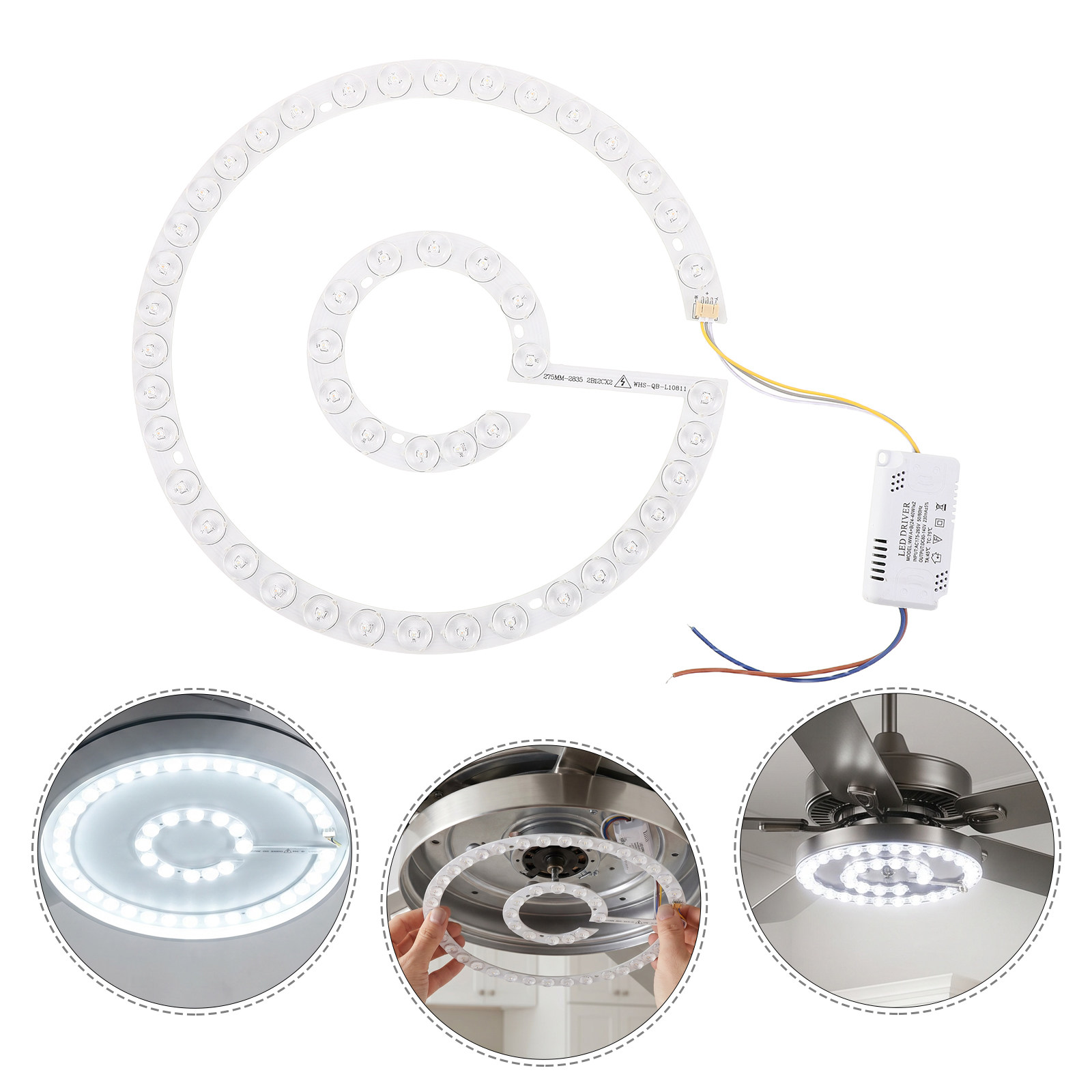 LEDシーリングファン用ライト改造パネル 54W マグネット - Ceiling Fan Mount のレビューと価格