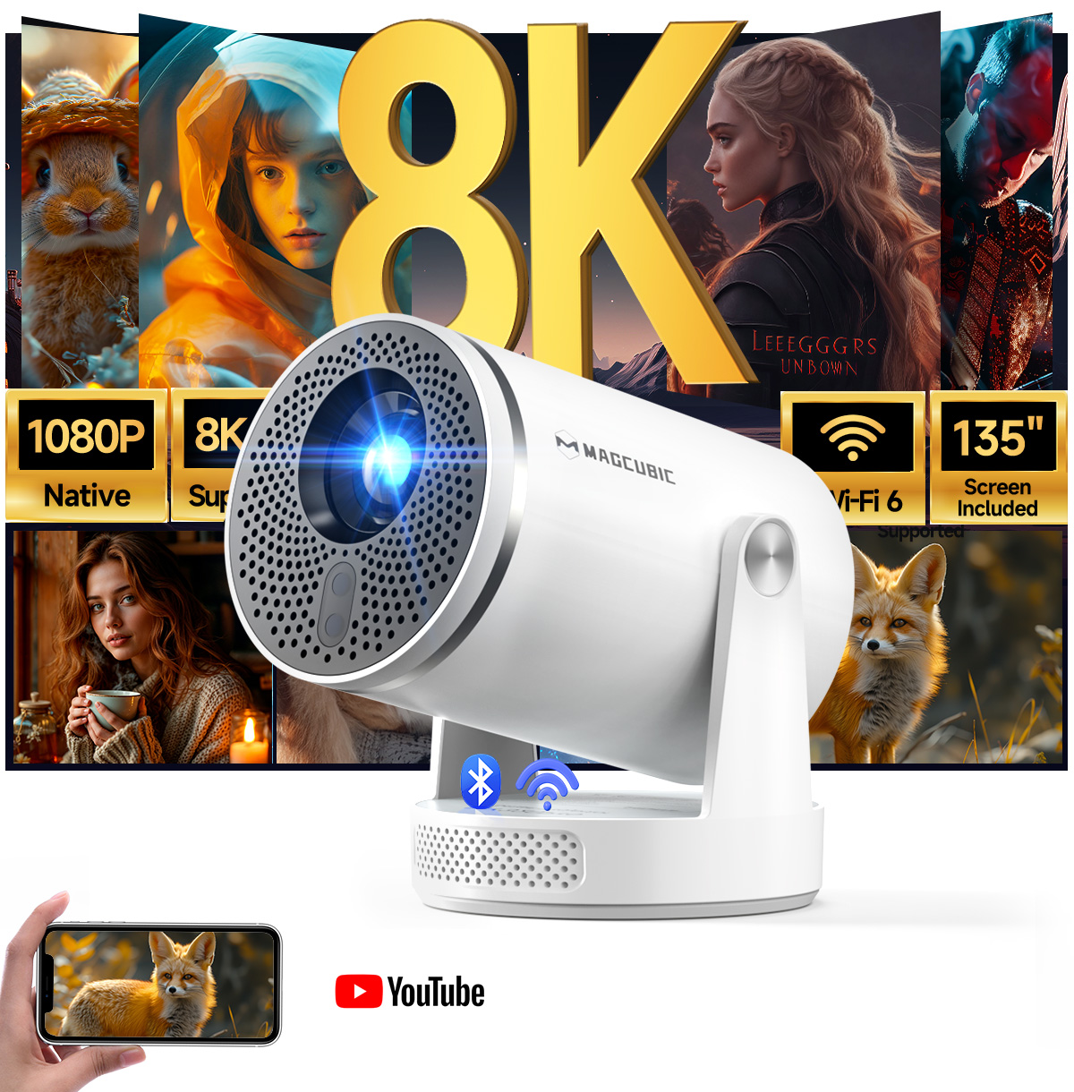 Magcubic Android 14 ネイティブ1080P - Home Improvement Videos のレビューと価格