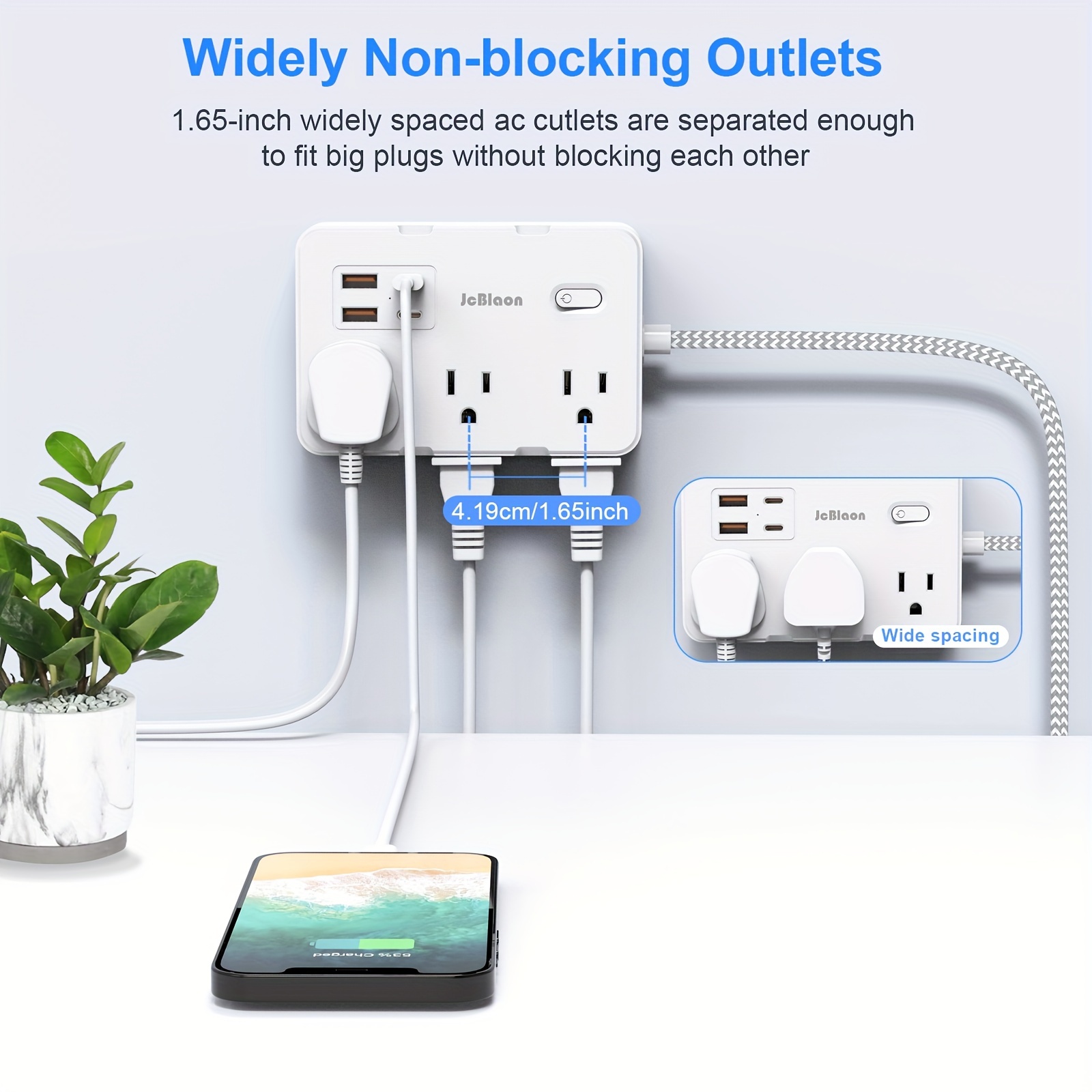 米国プラグ AC コンセント マルチプライス電源タップ 編組 - Home Improvement Outlet のレビューと価格