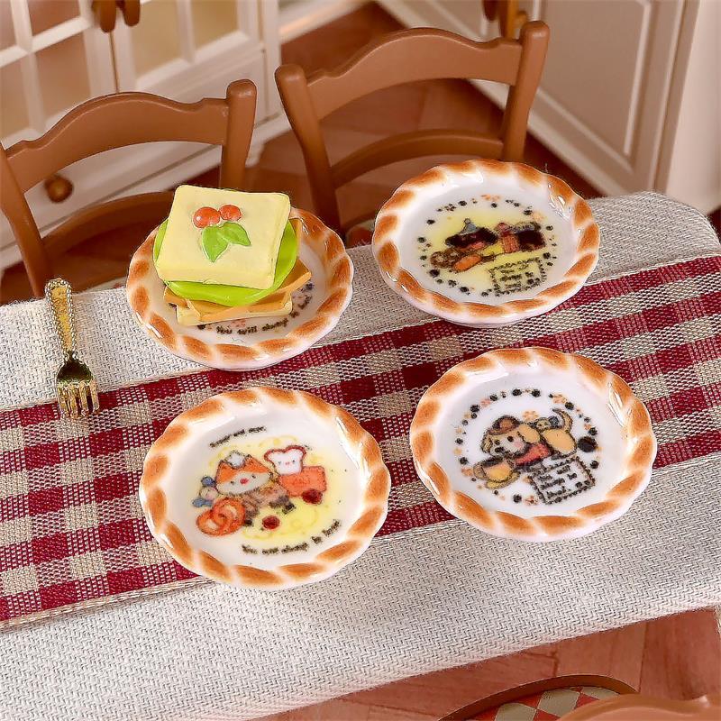 10 ピース/セットドールハウスミニチュア子犬犬プリントパン - Home Improvement Diy のレビューと価格