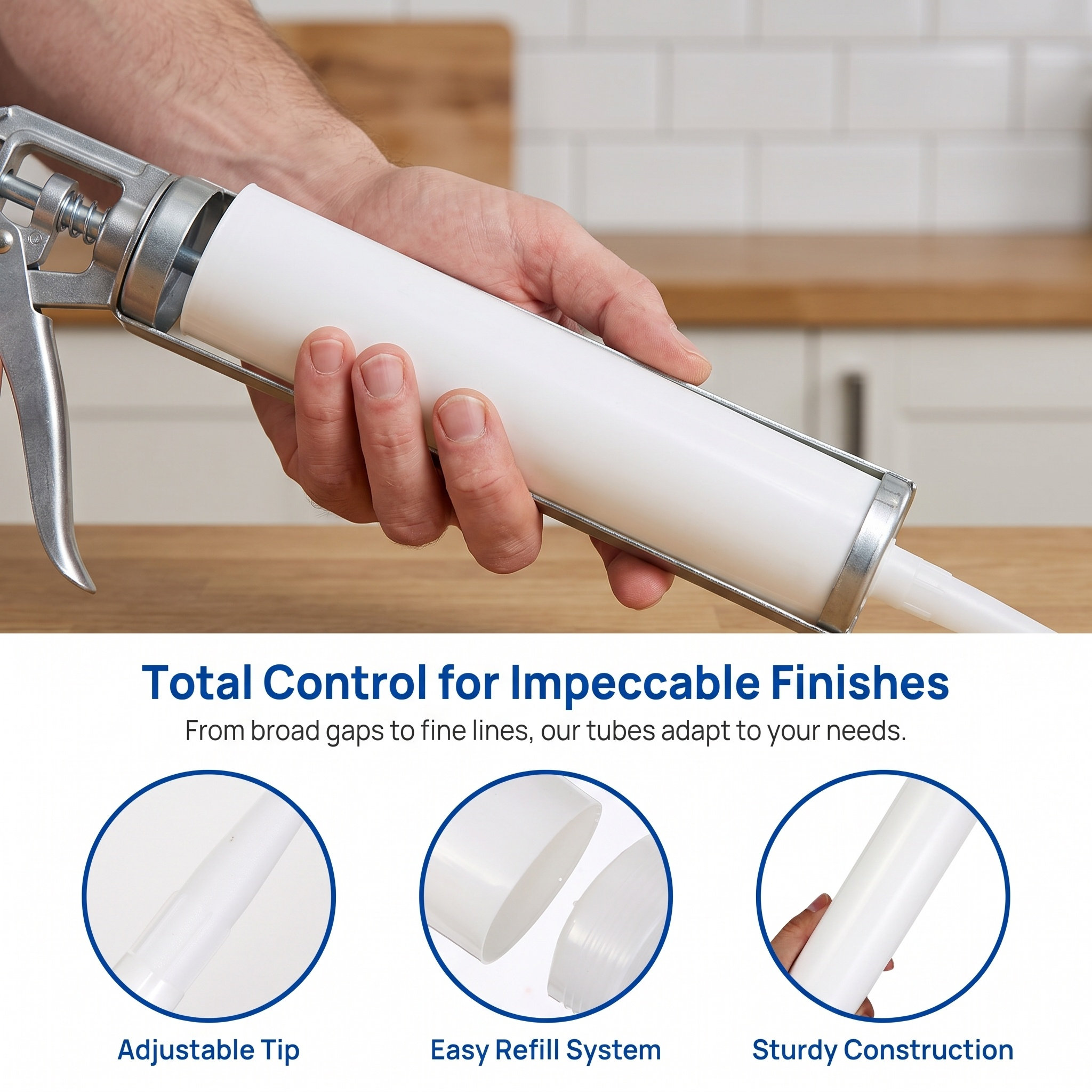 5個入り空の詰め替え可能なプラスチックコーキングチューブ、シ - Home Improvement Diy のレビューと価格