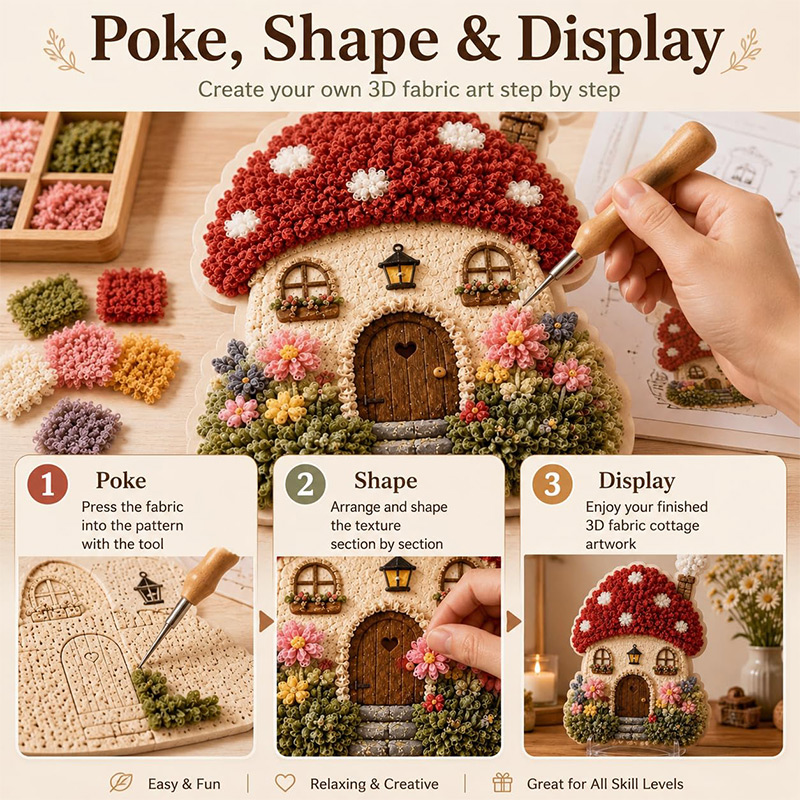 3Dマッシュルームハウス ポケアート DIYキット 布製パン - Home Improvement Tim のレビューと価格