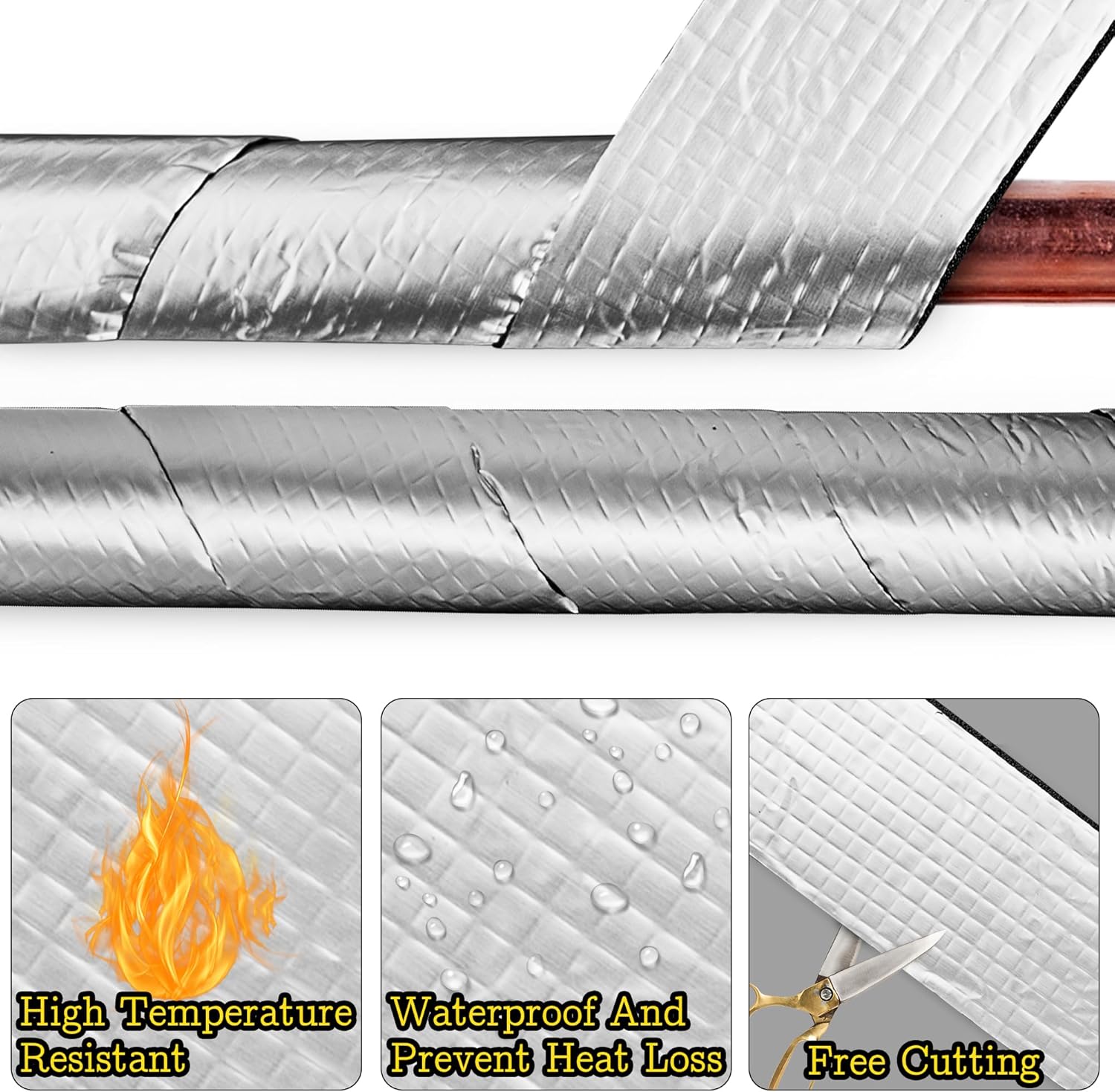 1-5 ロールアルミ箔フォームパイプ断熱テープ自己粘着性屋外 - Pipe Insulation Foam のレビューと価格
