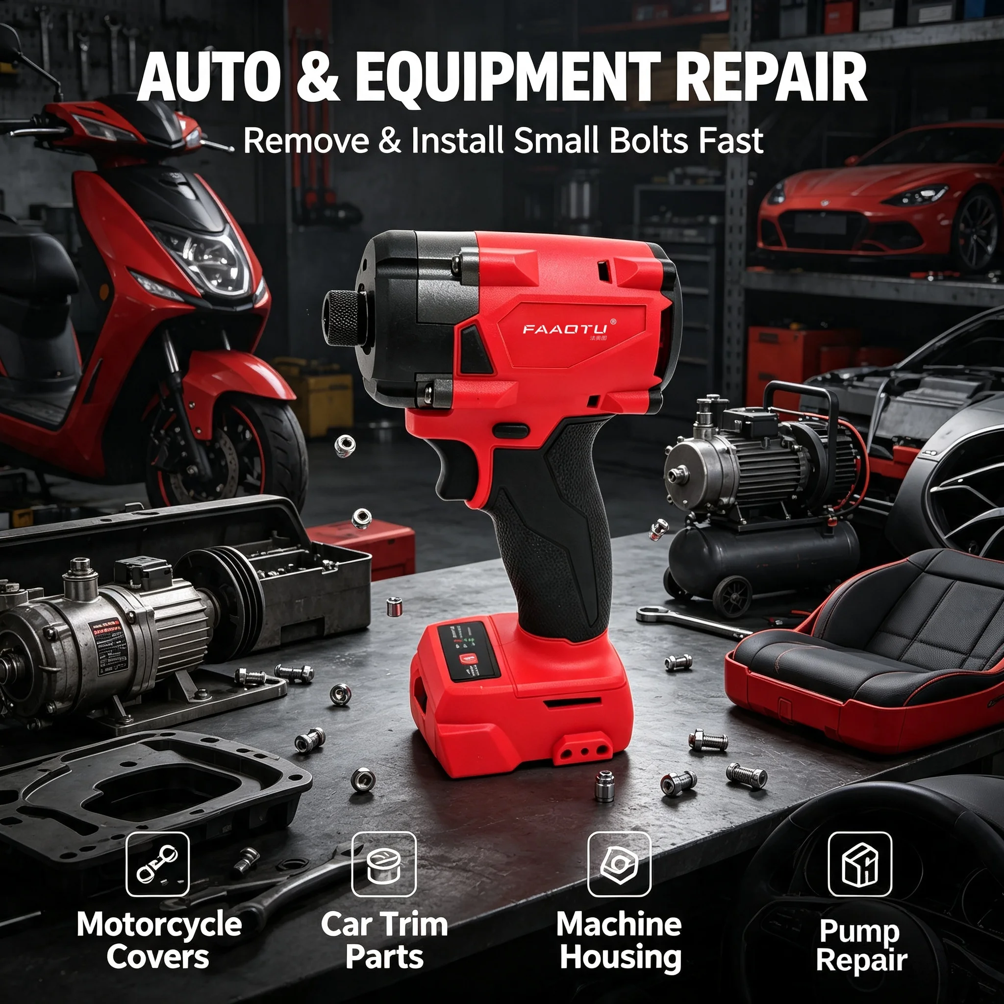 FAAOTU 18V コードレス電動ドライバー、DIY プロ - Home Improvement Diy のレビューと価格