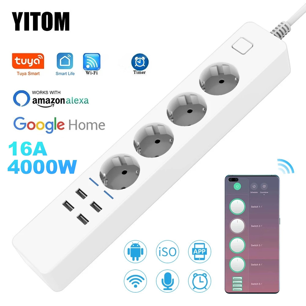 スマート電源タップ Wifi 4 EU コンセント プラグ  - Home Improvement Outlet のレビューと価格